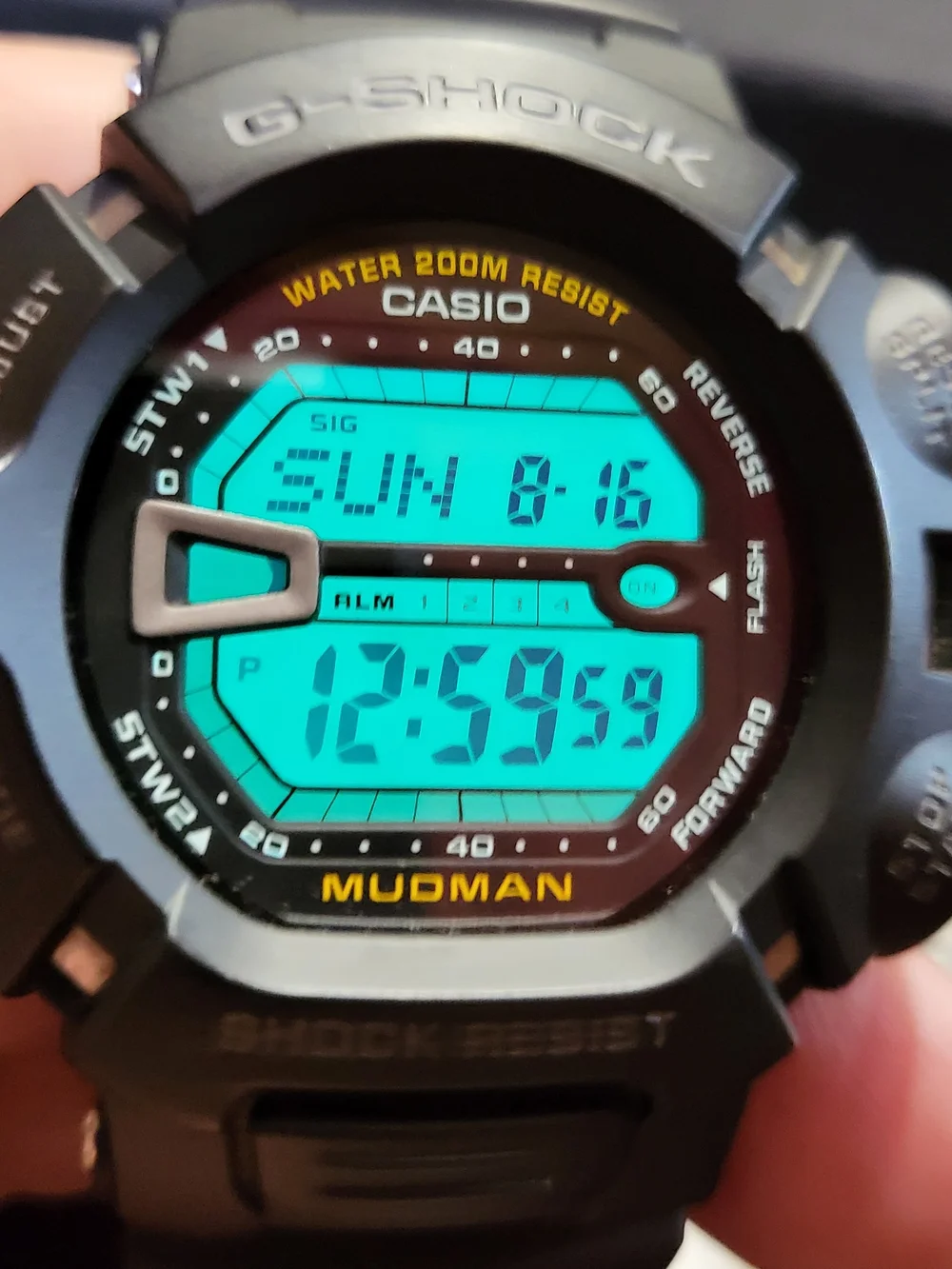 Casio G-Shock Mudman G-9000 Digital Watch - Black with Red Accents